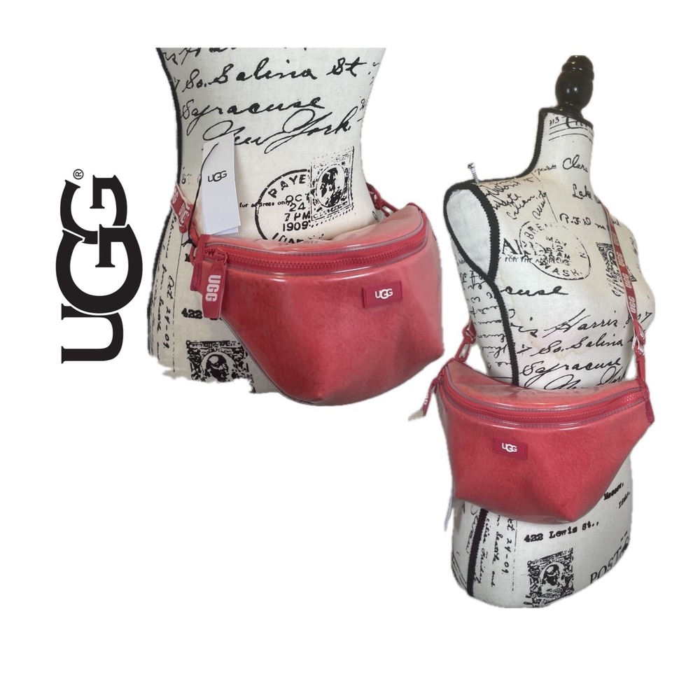 UGG Janey II Clear Sheepskin Belt Bag Rock Rose Pink Fanny Pack Crossbody‎ NEW